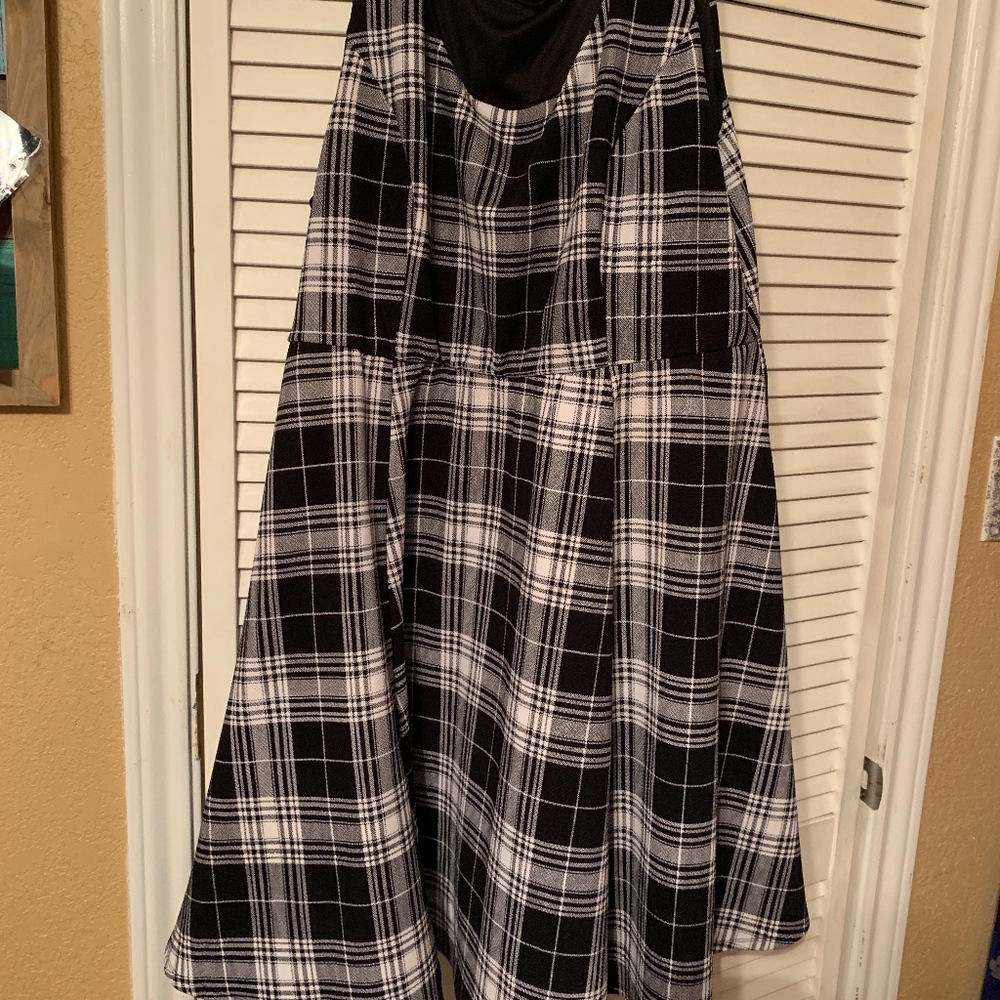 Torrid Black and White Plaid Skater Dress